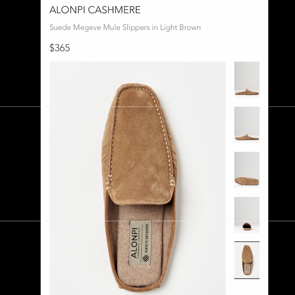 Alonpi Suede and Cashmere Megeve Mule slippers EUC